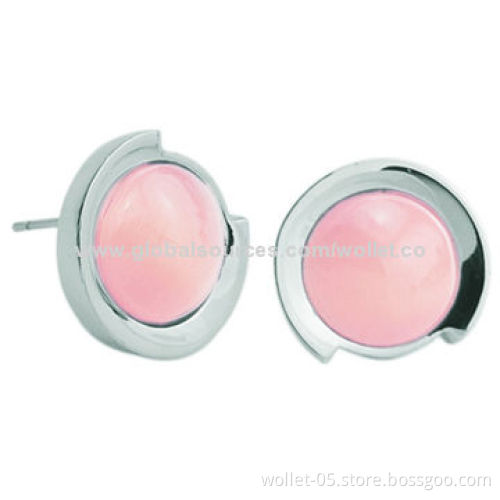 Women's Fashion 316L Stainless Steel Stud Earrings, High-polished, OEM or ODM Orders Welcomed
